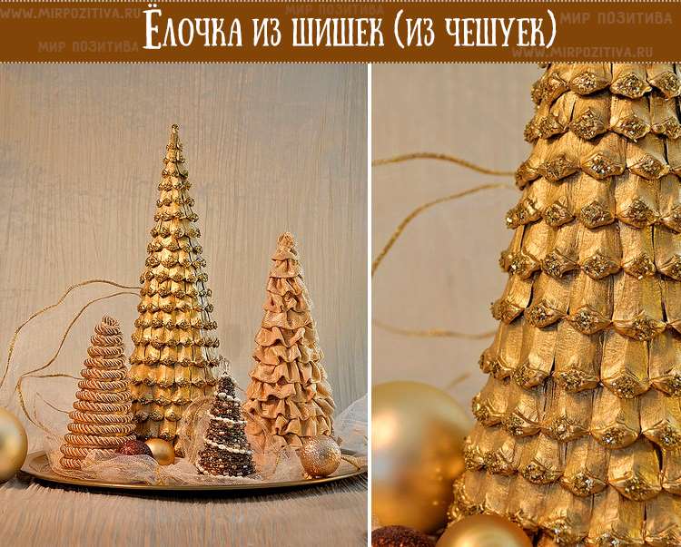 Рождественская елка из самодельной шкалы для колки