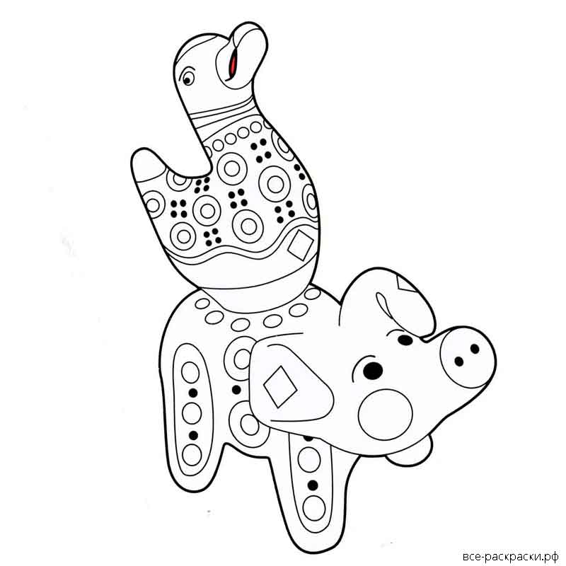 Рисование дымковской игрушки