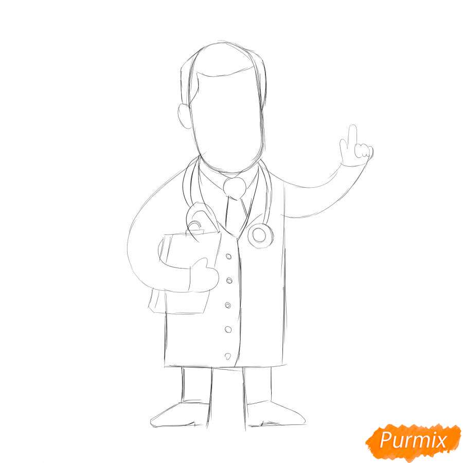 Рисование доктора - шаг 3