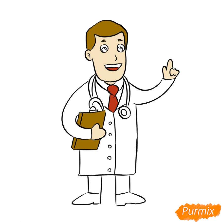 Рисование доктора - шаг 6