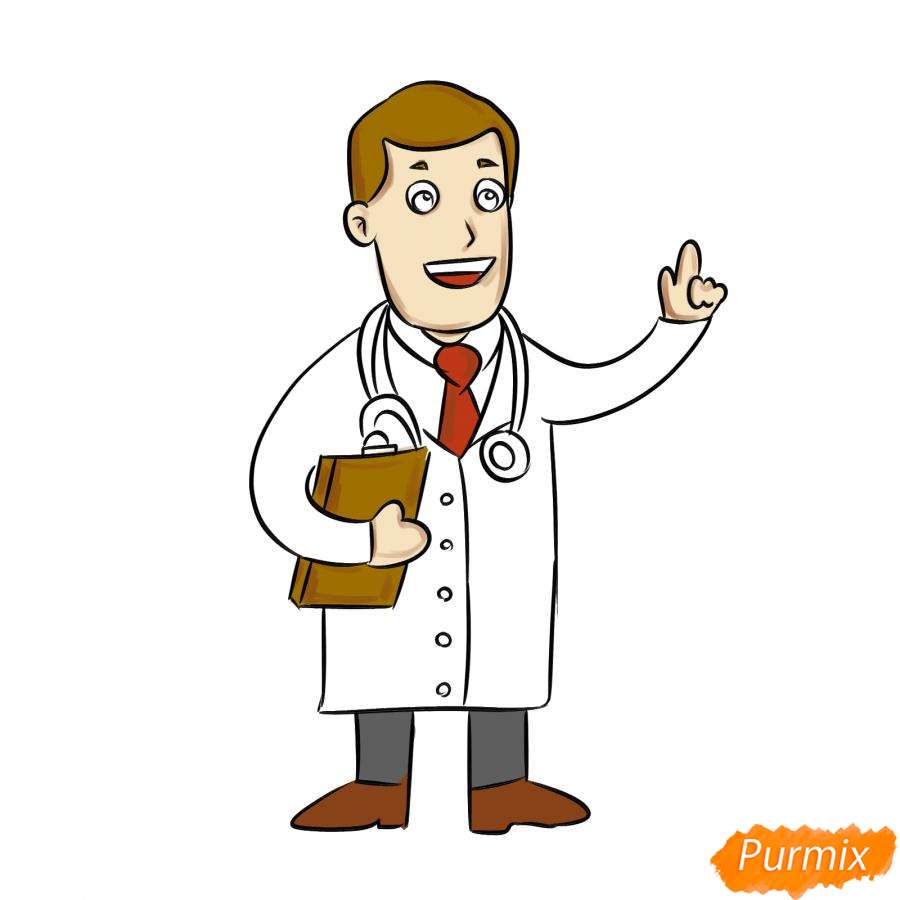 Рисование доктора - шаг 7