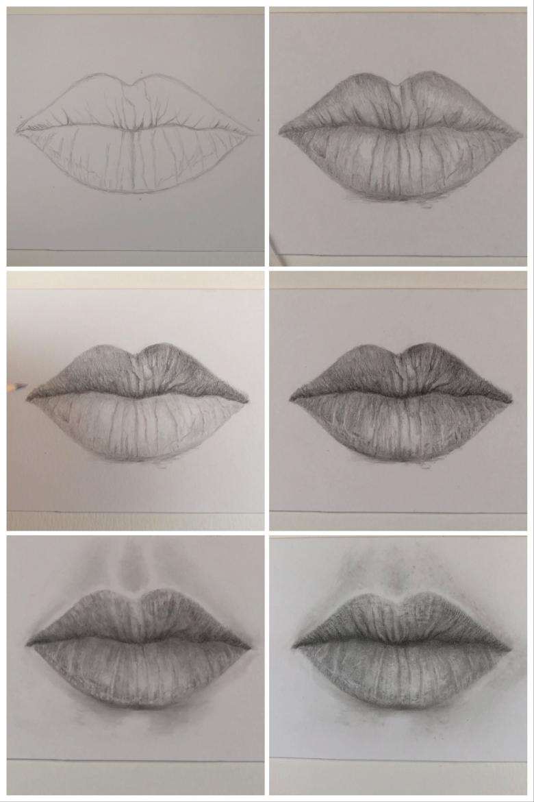 Рисуем губы.