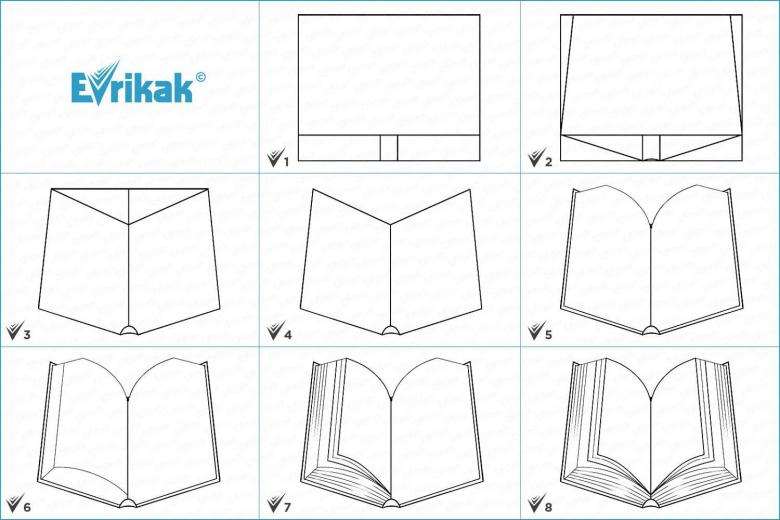 Книги, нарисованные карандашом