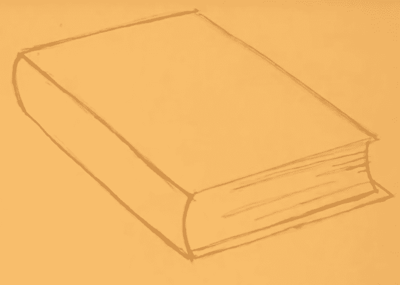 Книги, нарисованные карандашом