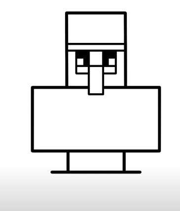 Рисование железного голема шаг за шагом Minecraft