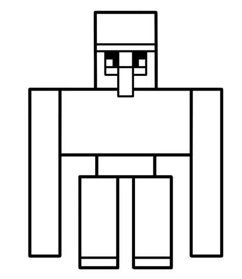 Рисование железного голема шаг за шагом Minecraft