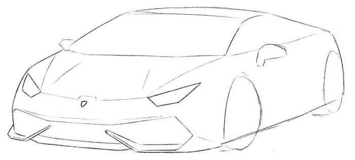 Как нарисовать спортивный автомобиль - шаг 5