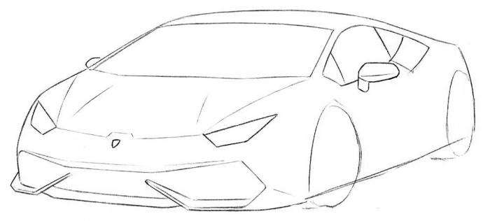 Как нарисовать спортивный автомобиль - шаг 7
