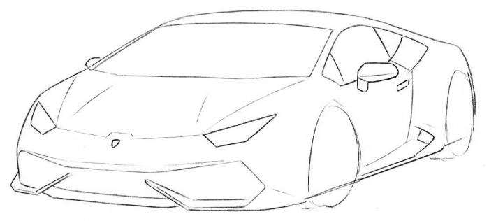 Как нарисовать спортивный автомобиль - шаг 8