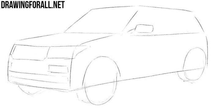 Как нарисовать Land Rover - шаг 3