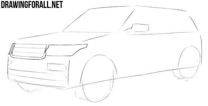 Как нарисовать Land Rover - шаг 3
