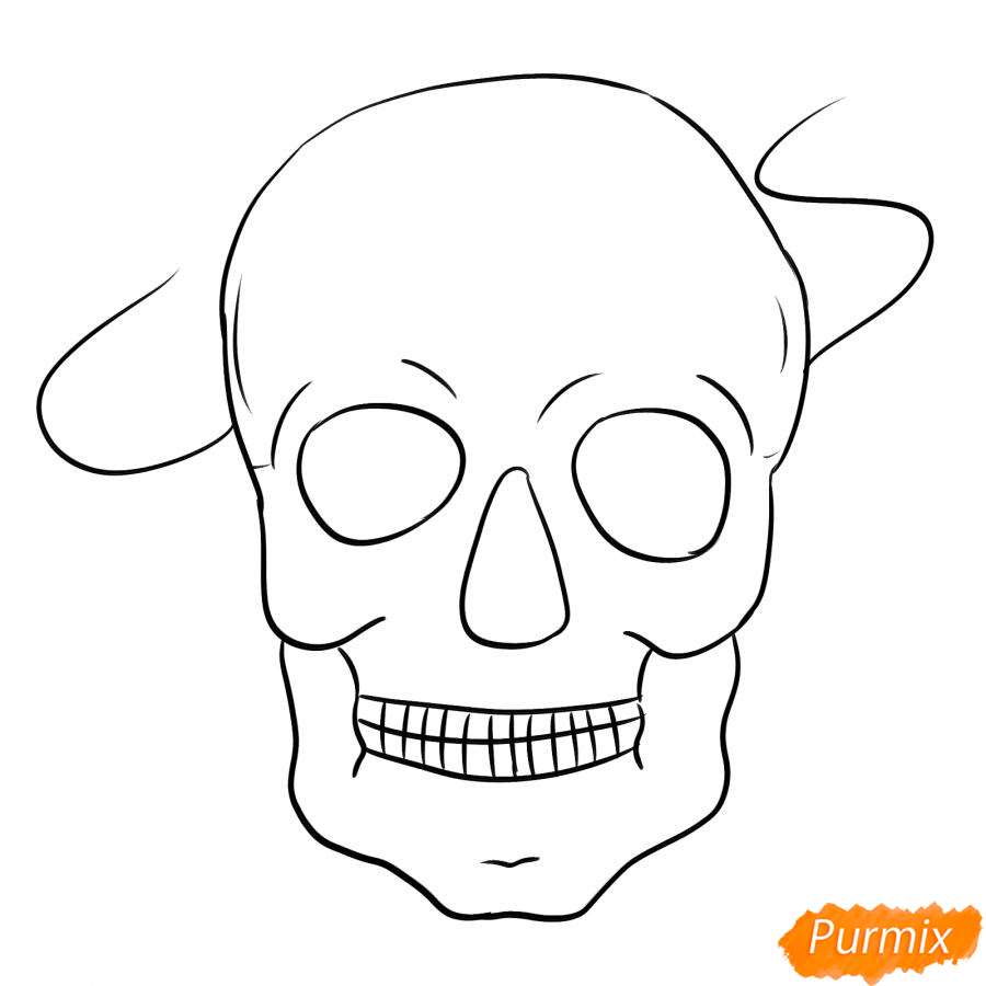 Рисование маски черепа - шаг 5