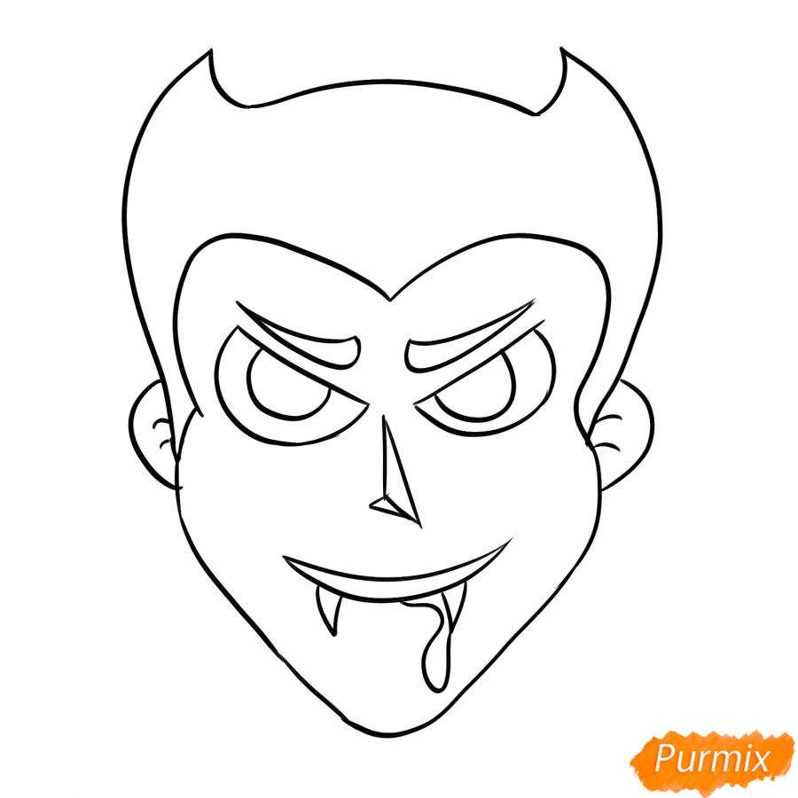 Рисование маски вампира - шаг 5