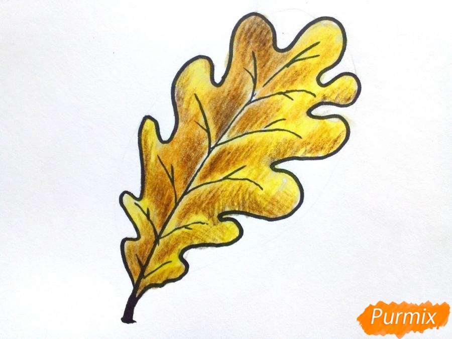 Рисование осенних листьев - шаг 5