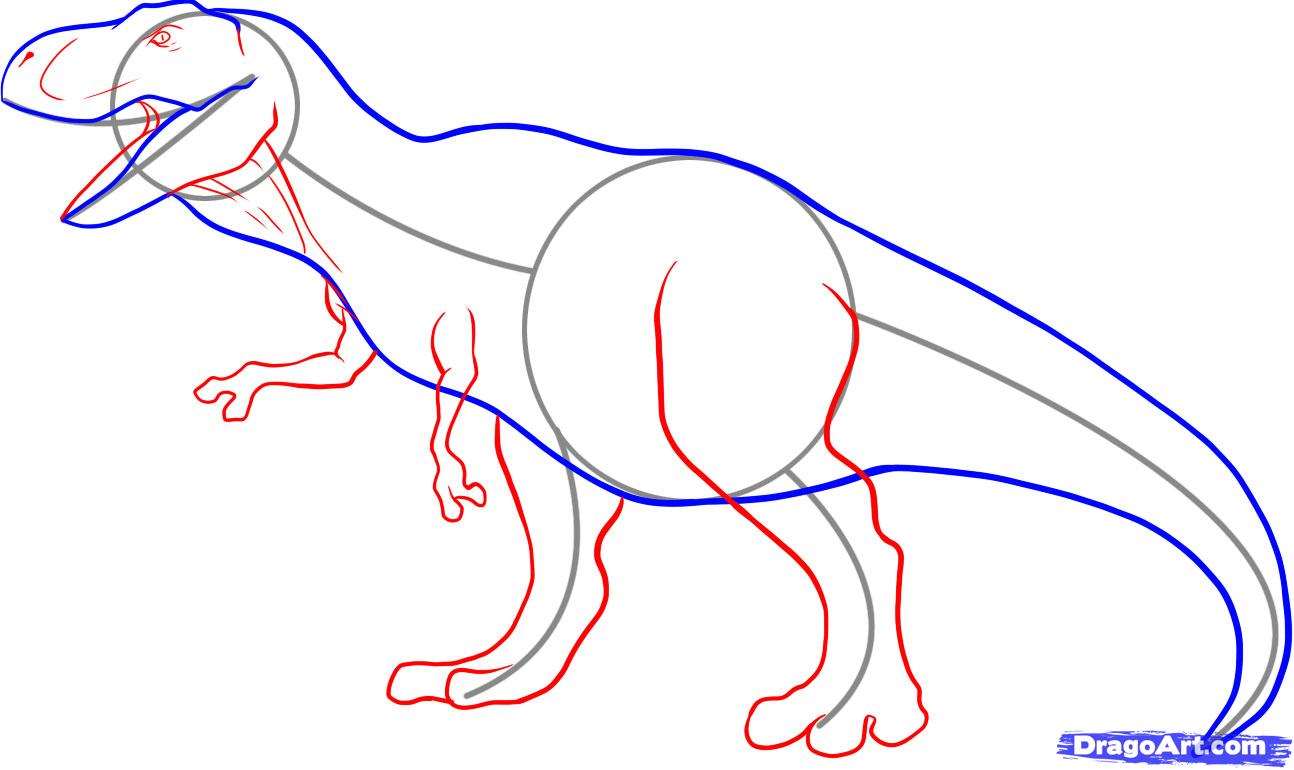 Тираннозавр-рекс (Tyrannosaurus rex) нарисован