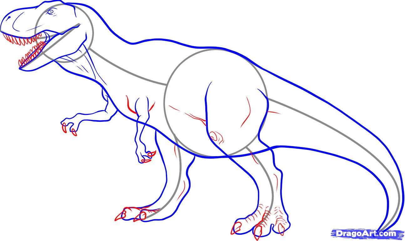 Тираннозавр-рекс (Tyrannosaurus rex) нарисован
