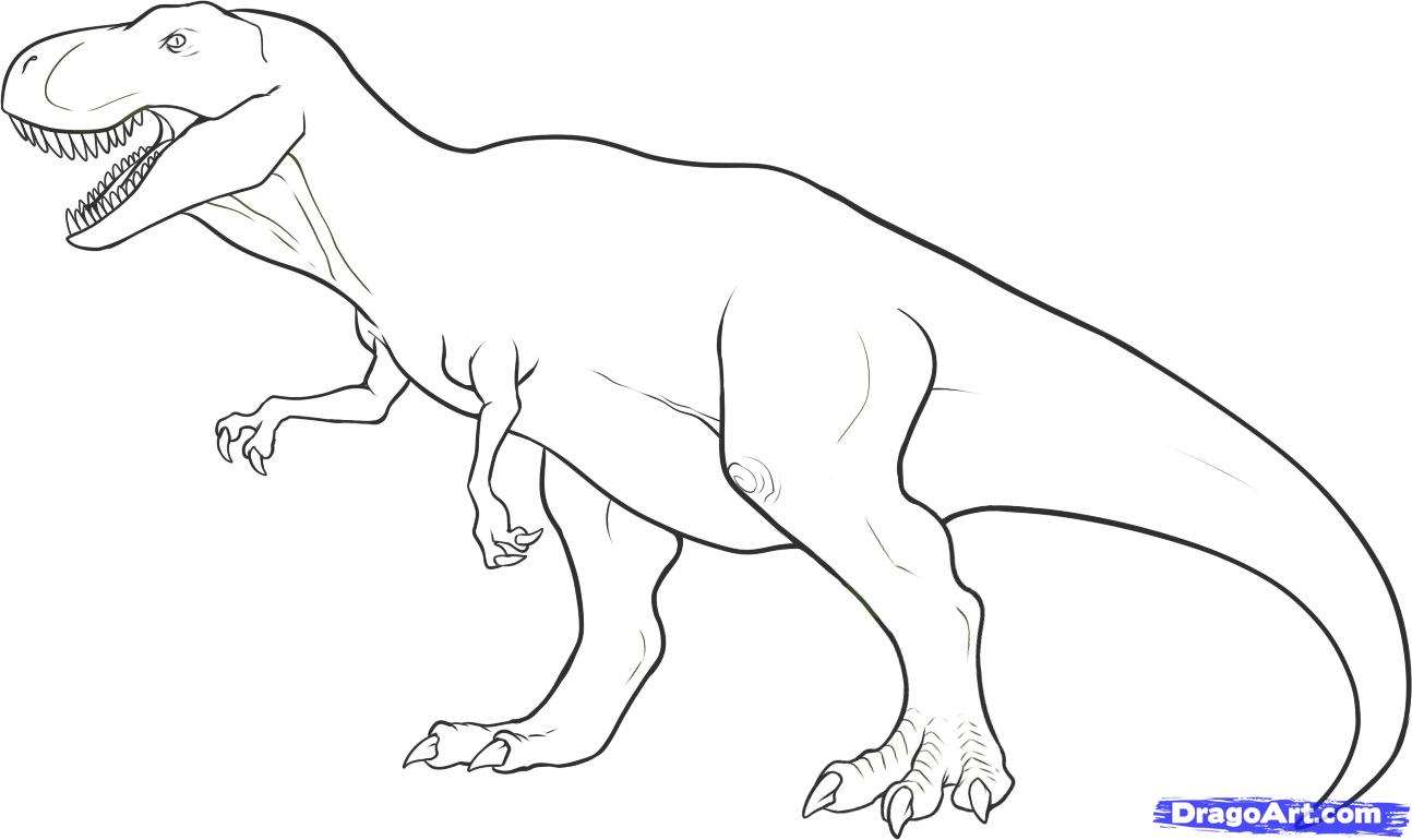 Тираннозавр-рекс (Tyrannosaurus rex) нарисован