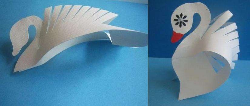 Поделка из бумажного лебедя