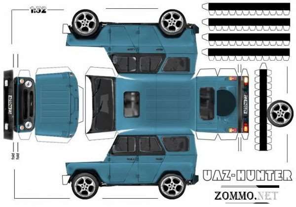 Бумажный автомобиль UAZ HUNTER