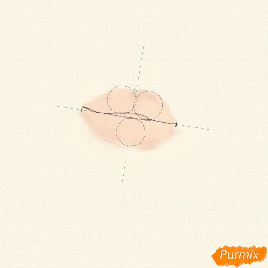 Как нарисовать реалистичные губы - шаг 1