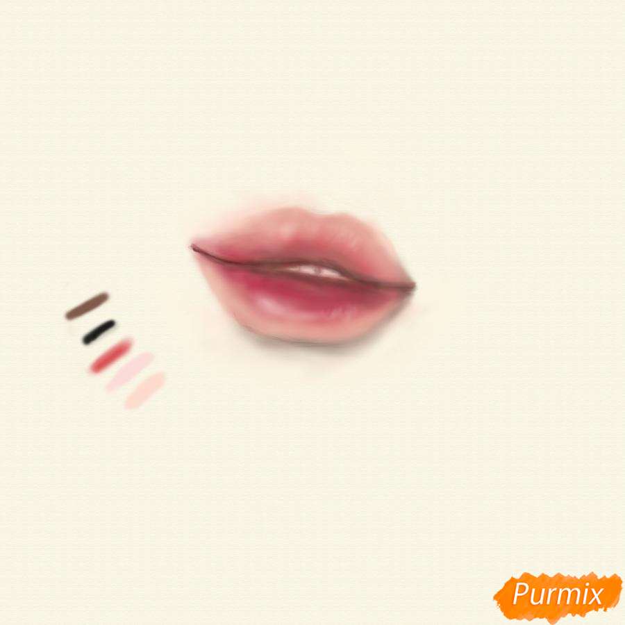 Как нарисовать реалистичные губы - шаг 4