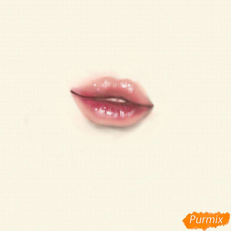 Как нарисовать реалистичные губы - шаг 7