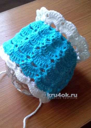 Вязаная крючком открытая шапочка для новорожденного от Ольги Ярославской